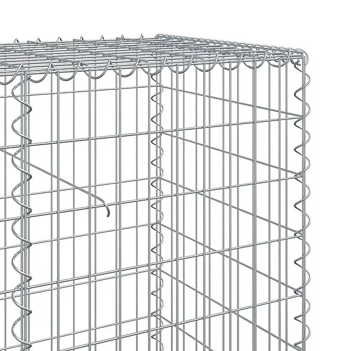 Furnicato Gabione - 1.100 x 50 x 100 cm, Metall, Maschenbreite: 50 mm, Maschenhöhe: 100 mm - Silberner Gabionenkorb aus Metallgitter, montagefertig.