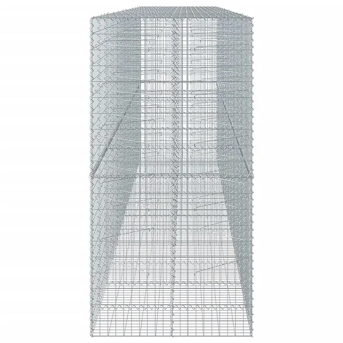 Furnicato Gabione - 600 x 100 x 200 cm, Metall, Maschenbreite: 50 mm, Maschenhöhe: 100 mm - Leerer, rechteckiger Gabionenkorb aus silbernem Drahtgeflecht für Stützmauern oder Gartenprojekte.