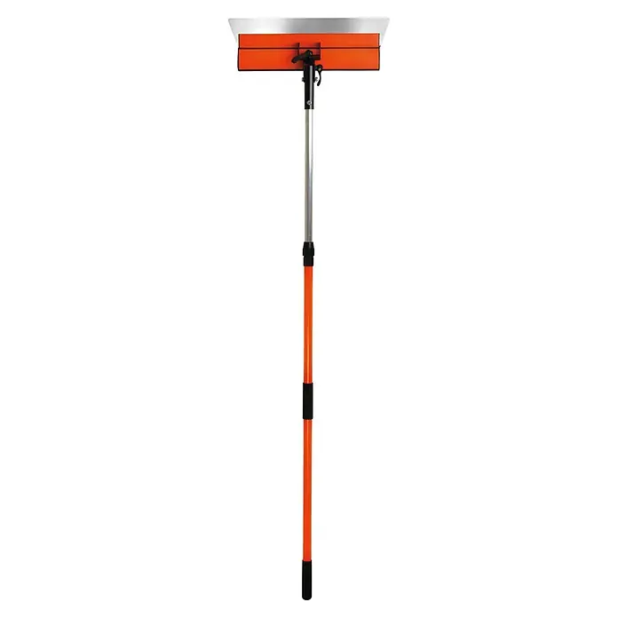 Mondelin Teleskopstange - Verstellbar: 110 mm - 210 mm - Ausziehbarer oranger und silberner Rakel mit breiter Metallklinge und schwarzem Verstellmechanismus.