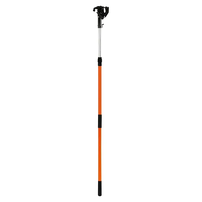 Mondelin Teleskopstange - Verstellbar: 110 mm - 210 mm - Orange-silberne Teleskop-Verlängerungsstange mit schwarzem Werkzeugkopf und Griffen.