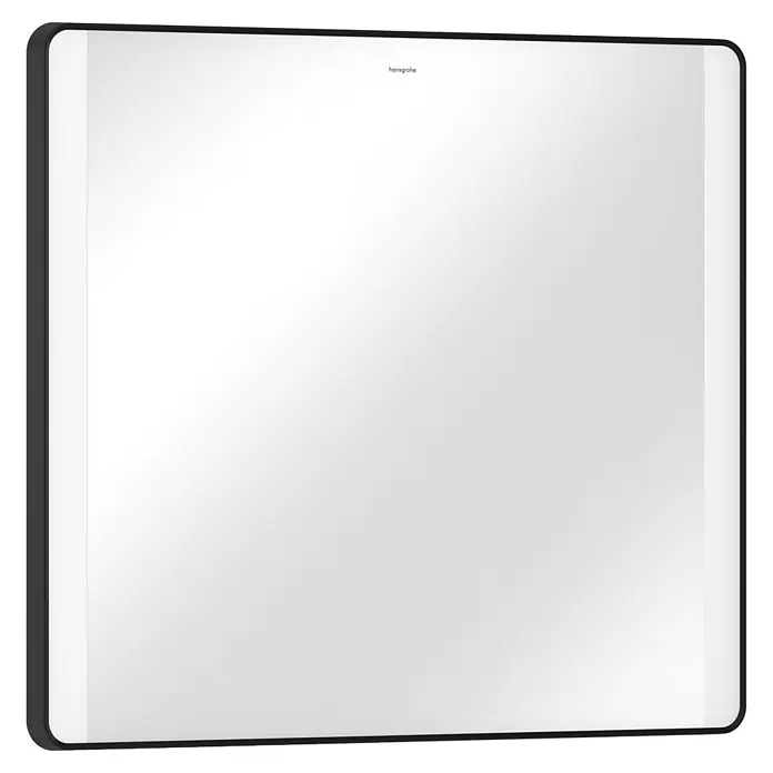 Hansgrohe Lichtspiegel Xarita Lite Q - 80 x 70 cm, Schwarz - Rechteckiger Hansgrohe Spiegel mit schwarzem Rahmen und abgerundeten Ecken.
