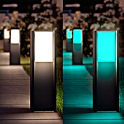 Philips Hue Außensockelleuchte Turaco (Farbe Gehäuse: Anthrazit, Warmweiß, 145 x 145 x 815 mm, Mit Leuchtmittel) | BAUHAUS