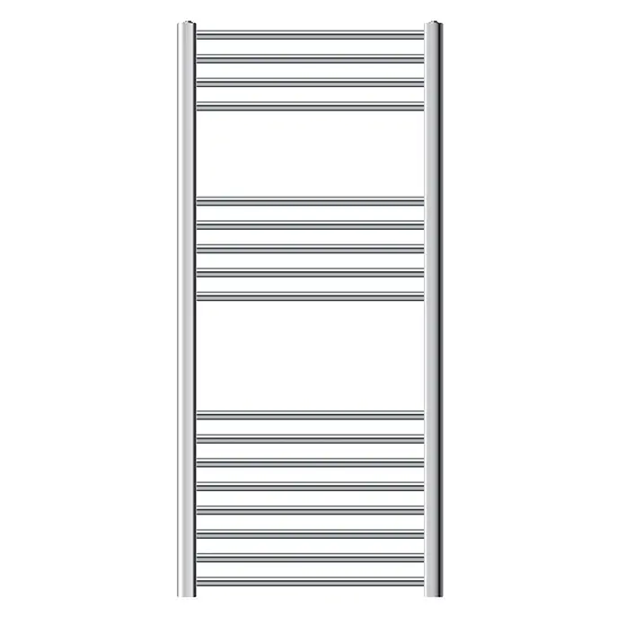 LuxeBath Elektro-Badheizkörper Handtuchwärmer Elektrisch 600x1200 mm Chrome gebogen mit Heizstab 1200W -  - Chrom-Handtuchheizkörper mit mehreren Querstreben zum Trocknen und Wärmen von Handtüchern.