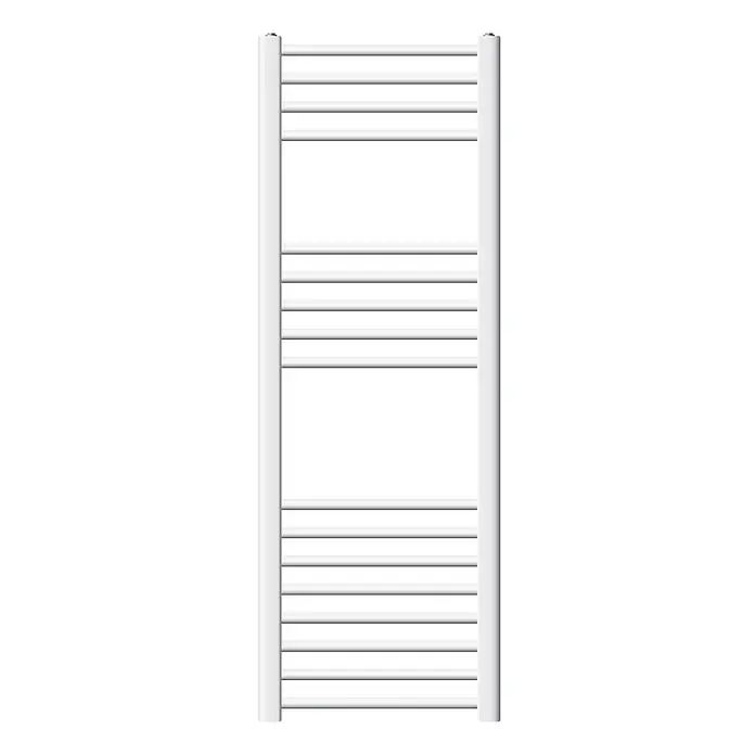LuxeBath Elektro-Badheizkörper Handtuchwärmer Elektrisch 400x1200 mm Weiß gerade mit Heizstab 1200W -  - Weißer Handtuchheizkörper mit horizontalen Stangen, ideal zum Wärmen von Handtüchern im Bad.