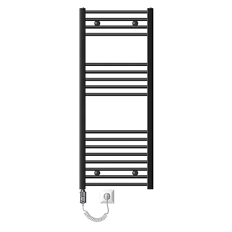 LuxeBath  Elektro-Badheizkörper Handtuchwärmer mit Heizstab 500x1200 mm gebogen Anthrazit 900W