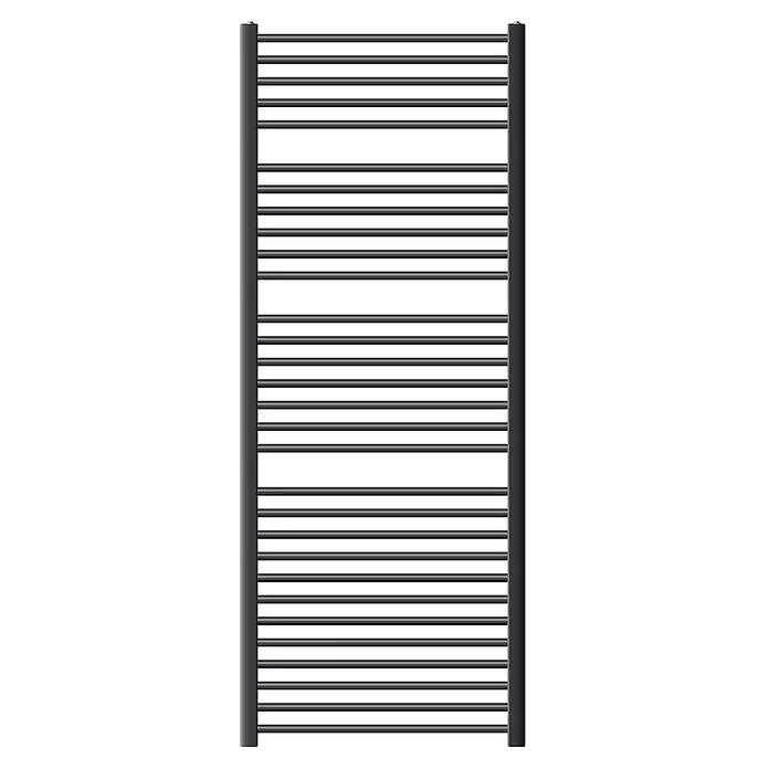 LuxeBath Badheizkörper Design Handtuchheizkörper Handtuchwärmer Seitenanschluss gerade 950 W - Anthrazit - Dunkelgrauer Handtuchheizkörper mit horizontalen Stangen.