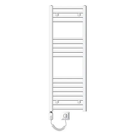 LuxeBath  Elektro-Badheizkörper Handtuchwärmer mit Heizstab 400x1200 mm gerade Weiß 900W