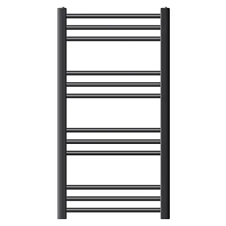 LuxeBath  Elektro-Badheizkörper Handtuchwärmer Elektrisch 500x800 mm Anthrazit gerade mit Heizstab 300W