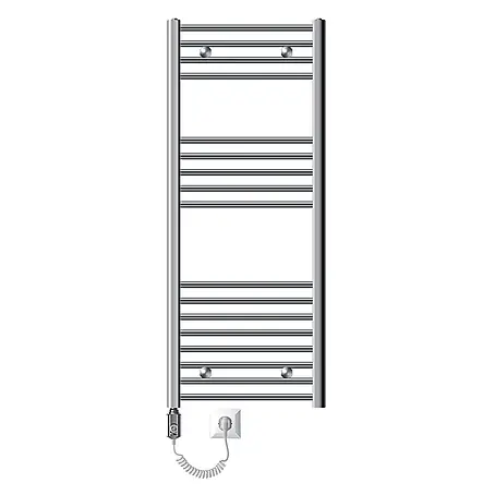 LuxeBath  Elektro-Badheizkörper Handtuchwärmer mit Heizstab 500x1200 mm gebogen Chrome 1200W