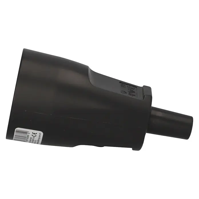 UniTEC Kupplung knickschutz - Kunststoff, Schwarz - Dunkelgrauer Kunststoff-Reduzierer/Adapter, an einem Ende breiter und zum anderen Ende hin schmaler werdend.