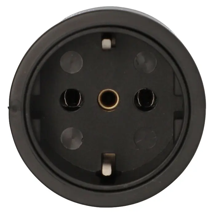 UniTEC Kupplung knickschutz - Kunststoff, Schwarz - Schwarzer, runder Steckdosenadapter für Typ F (Schuko) Stecker.
