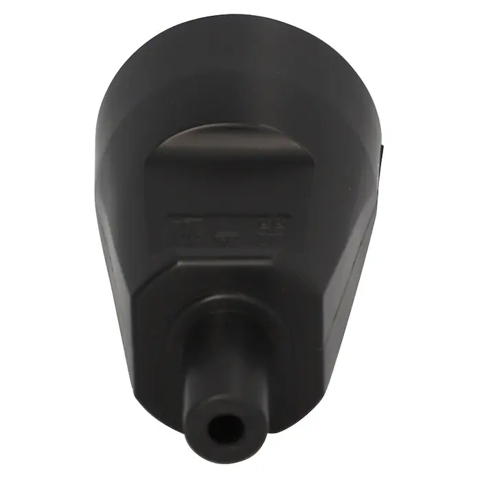 UniTEC Kupplung knickschutz - Kunststoff, Schwarz - Schwarzer Industrie-Stecker aus Kunststoff mit zylindrischem Anschlussende.