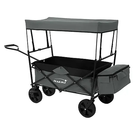 Hauki  Bollerwagen Handwagen Transportwagen faltbar klappbar mit Bremse Dach und Tasche
