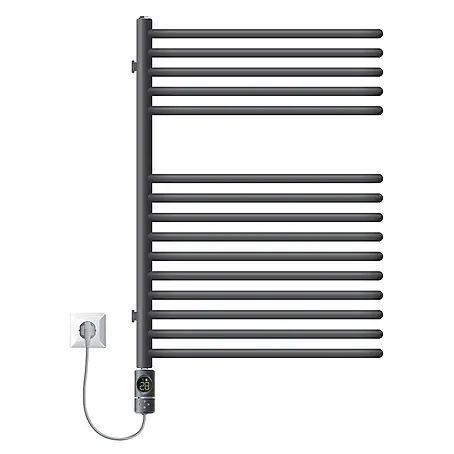 LuxeBath  Elektro-Badheizkörper Partition Handtuchwärmer Elektrisch Seitenanschluss mit Heizstab 600W