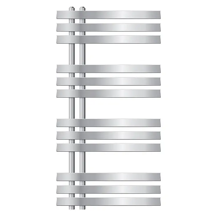 LuxeBath Badheizkörper Design Handtuchheizkörper Handtuchwärmer Mittelanschluss Radiator - B x H: 50 x 100 mm, Chrom - Chrom-Handtuchheizkörper mit horizontalen Stangen.