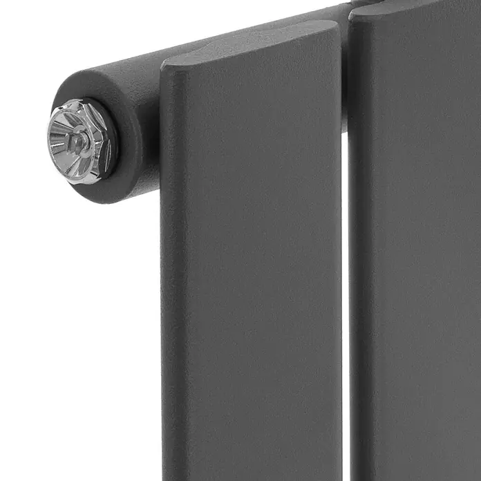 LuxeBath Badheizkörper Design Handtuchheizkörper Handtuchwärmer Mittelanschluss Radiator - Anthrazit - Grauer Heizkörper mit glänzendem Chrom-Entlüftungsventil.
