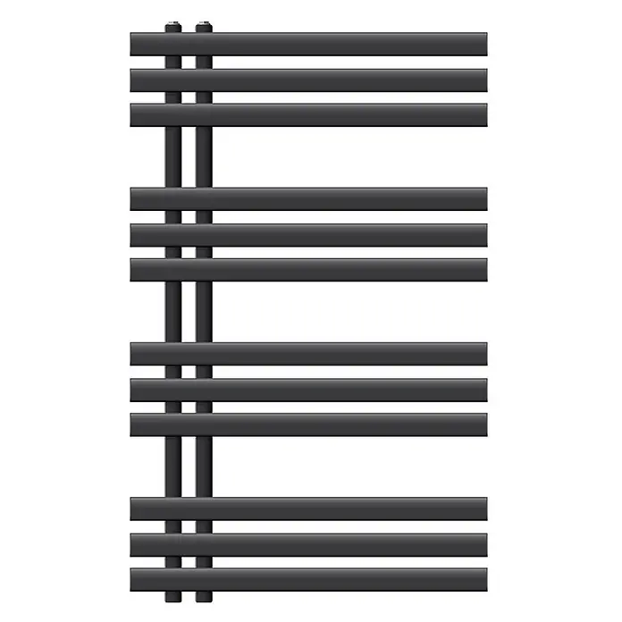 LuxeBath Badheizkörper Design Handtuchheizkörper Handtuchwärmer Mittelanschluss Radiator - B x H: 60 x 100 mm, Anthrazit - Anthrazitfarbener Vertikalheizkörper mit horizontalen Heizstäben.