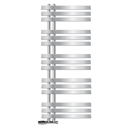 LuxeBath  Badheizkörper Design Handtuchheizkörper Handtuchwärmer mit Eckform Thermostatventil
