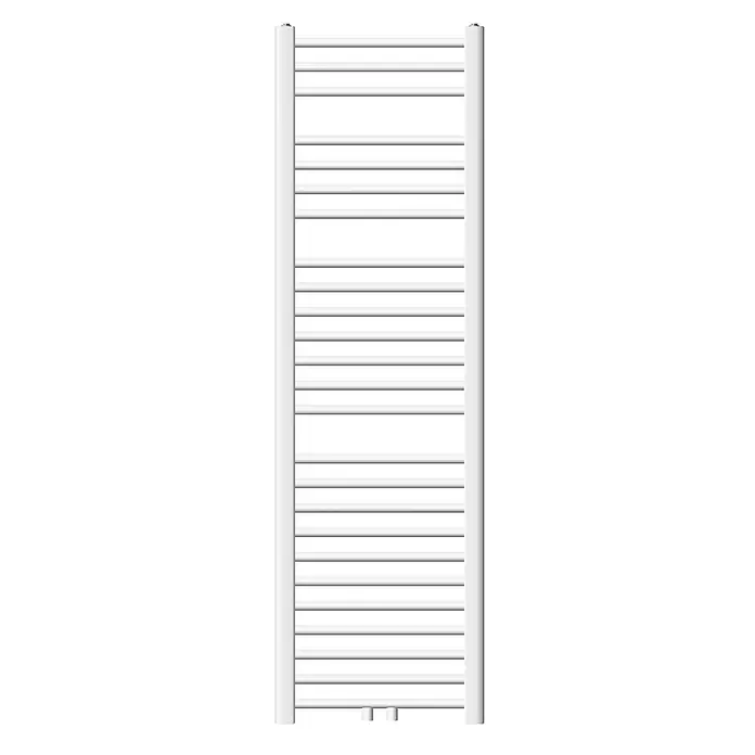 LuxeBath Badheizkörper Design Handtuchheizkörper Handtuchwärmer Mittelanschluss gerade 480 W - B x H: 40 x 150 mm, Weiß - Weißer Handtuchheizkörper mit horizontalen Stangen und vertikalen Seitenkollektoren zum Erwärmen von Handtüchern.