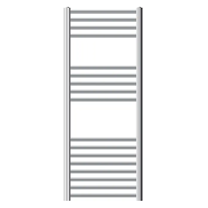 LuxeBath Elektro-Badheizkörper Handtuchwärmer Elektrisch 500x1200 mm Chrome gebogen mit Heizstab 1200W -  - Polierter Chrom-Handtuchwärmer mit horizontalen Stangen.