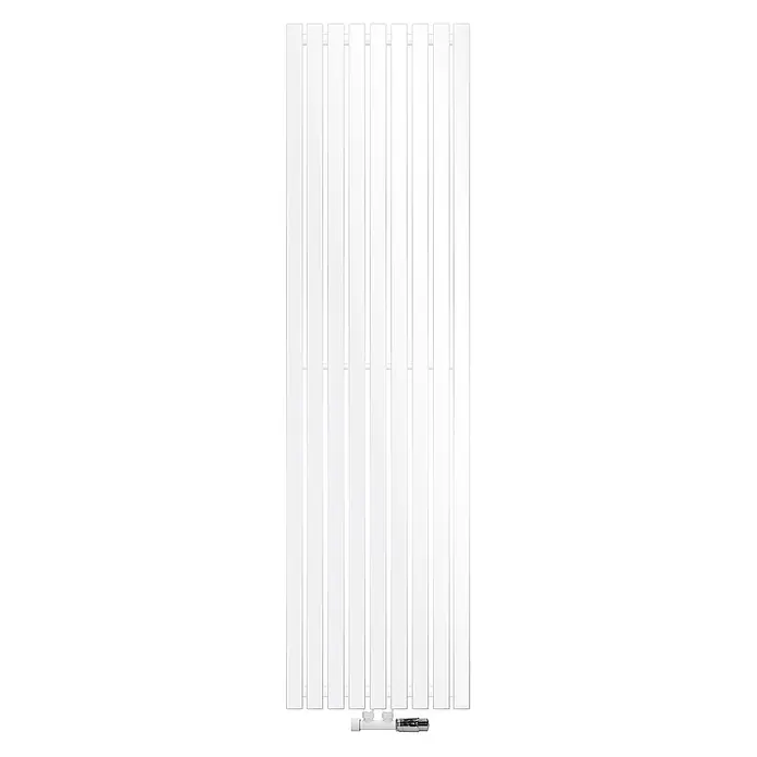 LuxeBath Badheizkörper Badheizkörper einlagig 480x1800 mm Mittelanschluss Weiß 900 W - Weiß - Weißer vertikaler Paneelheizkörper mit integriertem Regelventil unten für die Heizung.