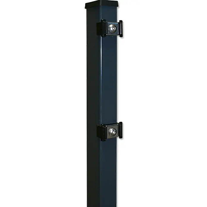 Hadra Zaunpfosten - Anthrazit, 6 x 4 x 225 cm, Passend für: DMS 1630, Metall - Aufnahmehalter für Zaunpfosten, aus robustem Material gefertigt und ideal für die sichere Befestigung von Zäunen im Außenbereich.