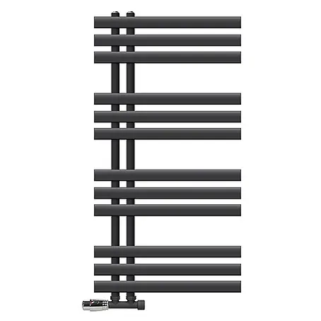 LuxeBath  Badheizkörper Design Handtuchheizkörper Handtuchwärmer mit Eckform Thermostatventil