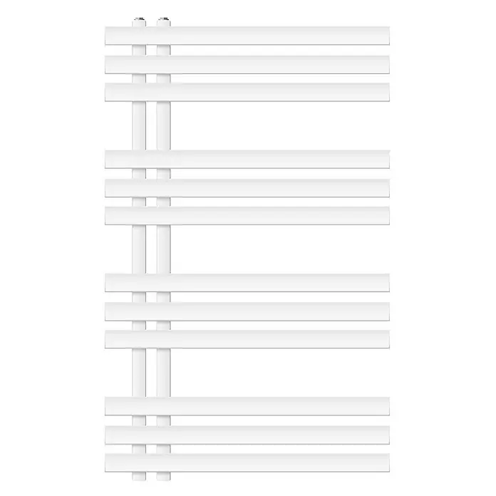 LuxeBath Badheizkörper Design Handtuchheizkörper Handtuchwärmer Mittelanschluss Radiator - B x H: 60 x 100 mm, Weiß - Weißer Handtuchheizkörper mit horizontalen Stangen und vertikalen Rohren, zum Heizen von Handtüchern und Räumen.