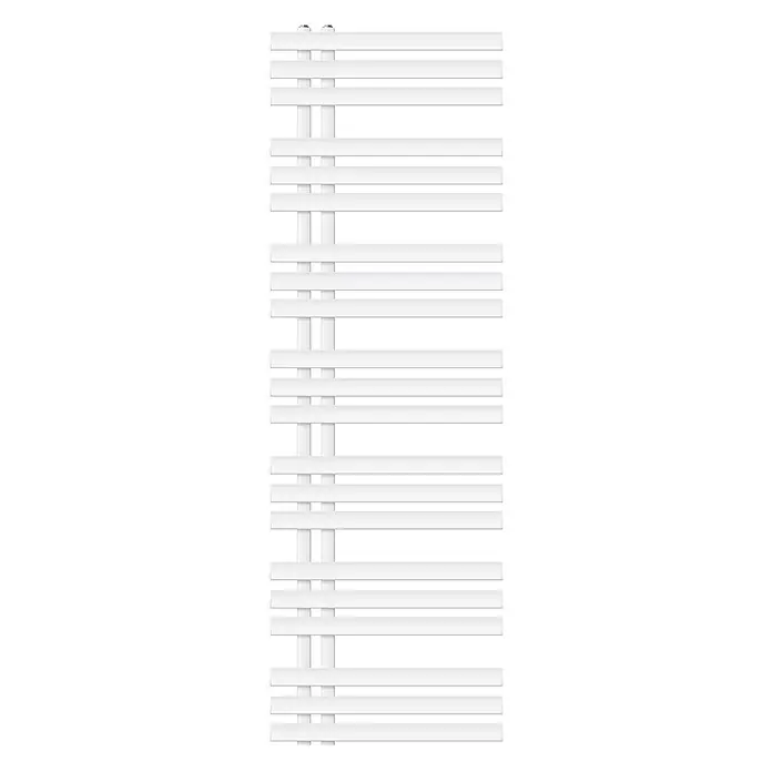 LuxeBath Badheizkörper Design Handtuchheizkörper Handtuchwärmer Mittelanschluss Radiator - B x H: 50 x 160 mm, Weiß - Weißer Handtuchheizkörper mit horizontalen Stäben und vertikalen Steigrohren.