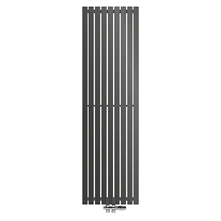 LuxeBath  Badheizkörper Paneelheizkörper mit Durchgangsform Thermostatventil 480x1600 mm Anthrazit