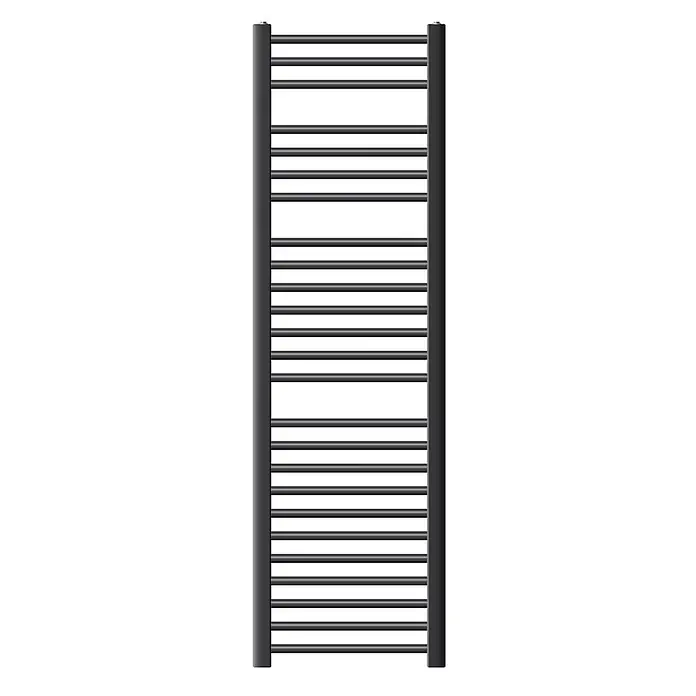 LuxeBath Badheizkörper Design Handtuchheizkörper Handtuchwärmer Seitenanschluss gerade 480 W - B x H: 40 x 150 mm, Anthrazit - Hoher, dunkelgrauer, rohrförmiger Handtuchheizkörper im Leiterdesign.
