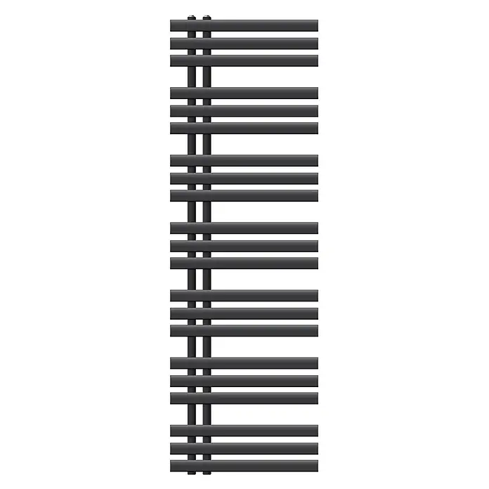 LuxeBath Badheizkörper Design Handtuchheizkörper Handtuchwärmer Mittelanschluss Radiator - B x H: 50 x 160 mm, Anthrazit - Dunkelgrauer Handtuchheizkörper mit horizontalen Heizstäben und vertikalen Kollektoren.
