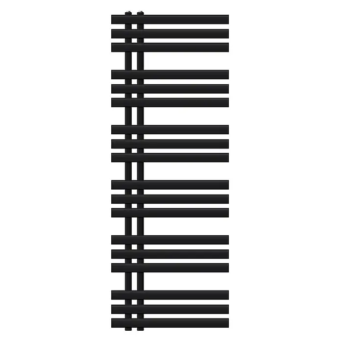 Badheizkörper Iron EM 500x1400 Schwarz -  - Schwarzer, moderner Handtuchheizkörper mit horizontalen Stangen und zwei vertikalen Sammelrohren zur Badheizung.