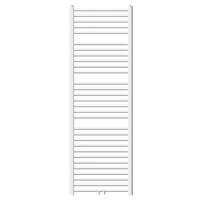 LuxeBath Badheizkörper Design Handtuchheizkörper Handtuchwärmer Mittelanschluss gerade 790 W - B x H: 60 x 180 mm, Weiß - Weißer vertikaler Handtuchheizkörper mit horizontalen Stangen.