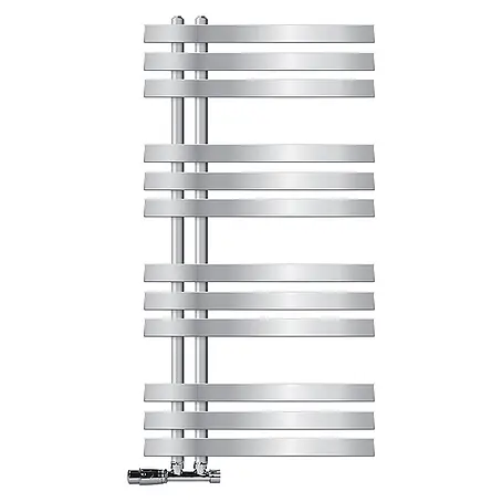 LuxeBath  Badheizkörper Design Handtuchheizkörper Handtuchwärmer mit Eckform Thermostatventil