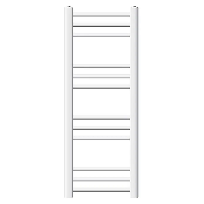LuxeBath Badheizkörper Design Handtuchheizkörper Handtuchwärmer Seitenanschluss gerade 200 W - B x H: 30 x 80 mm, Weiß - Weißer Handtuchwärmer im Leiterdesign mit mehreren horizontalen Stangen.