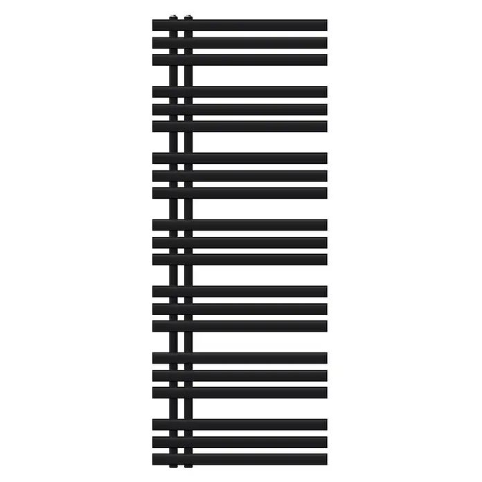LuxeBath Badheizkörper Designheizkörper Iron EM Handtuchwärmer Handtuchtrockner - B x H: 60 x 160 cm, Schwarz - Schwarzer moderner Handtuchheizkörper mit horizontalen und vertikalen Stangen.