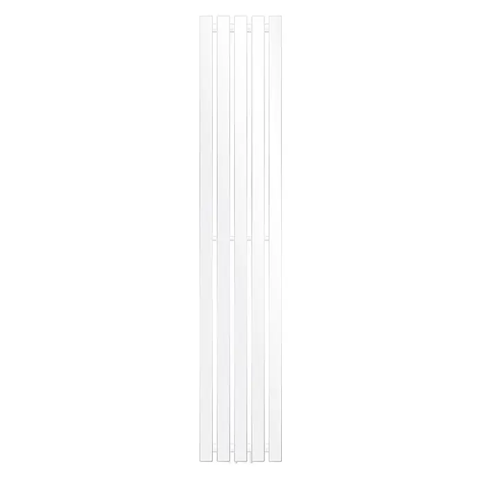 LuxeBath Badheizkörper Design Handtuchheizkörper Handtuchwärmer Mittelanschluss Radiator - Weiß - Weißer vertikaler Paneelheizkörper mit mehreren Rippen.