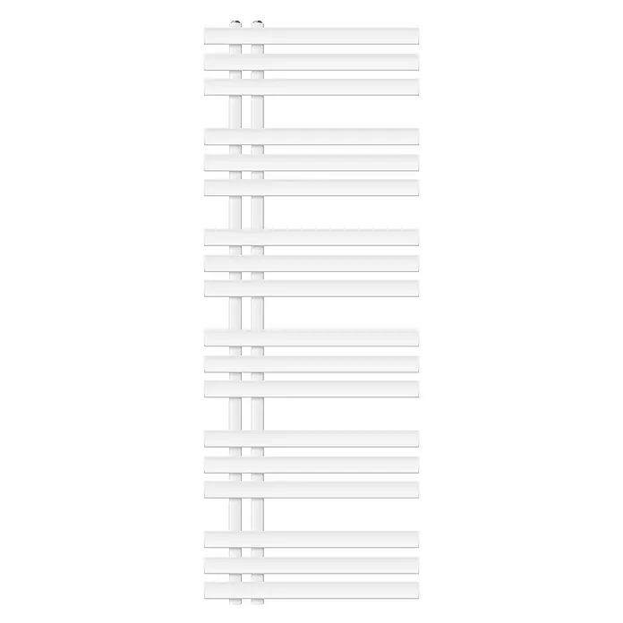 LuxeBath Badheizkörper Design Handtuchheizkörper Handtuchwärmer Mittelanschluss Radiator - B x H: 50 x 140 mm, Weiß - Weißer Handtuchheizkörper mit horizontalen Stangen und vertikalen Kollektoren.