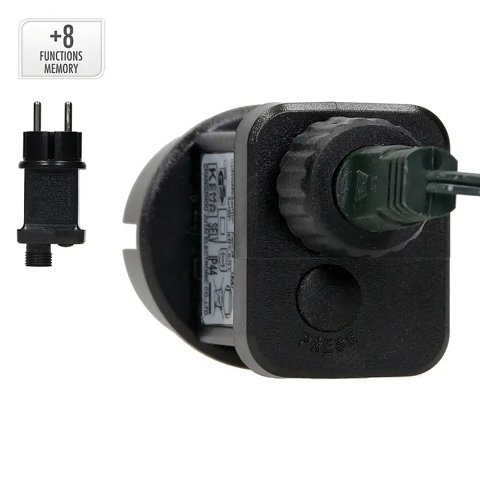 ECD Germany LED-Lichterkette 400 LEDs 8m für Innen & Außen IP44 Kaltweiß - Außen, Lichtfarbe: Warmweiß, Anzahl Leuchtmittel: 400 Stk., Netzbetrieben - Schwarzer Kunststoff-Netzteil/Controller mit grünem Kabel, 8 Funktionen Speicher und separatem Stecker.