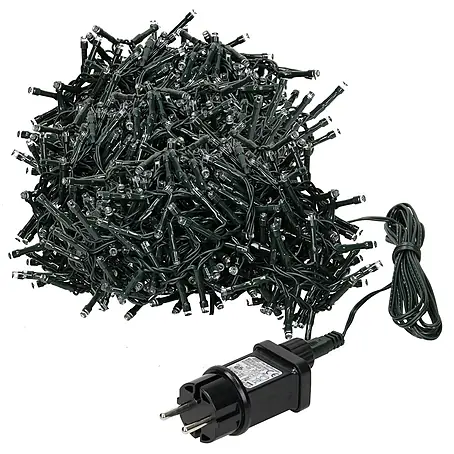 ECD Germany  LED-Lichterkette 1200 LEDs 24m für Innen & Außen IP44 Kaltweiß