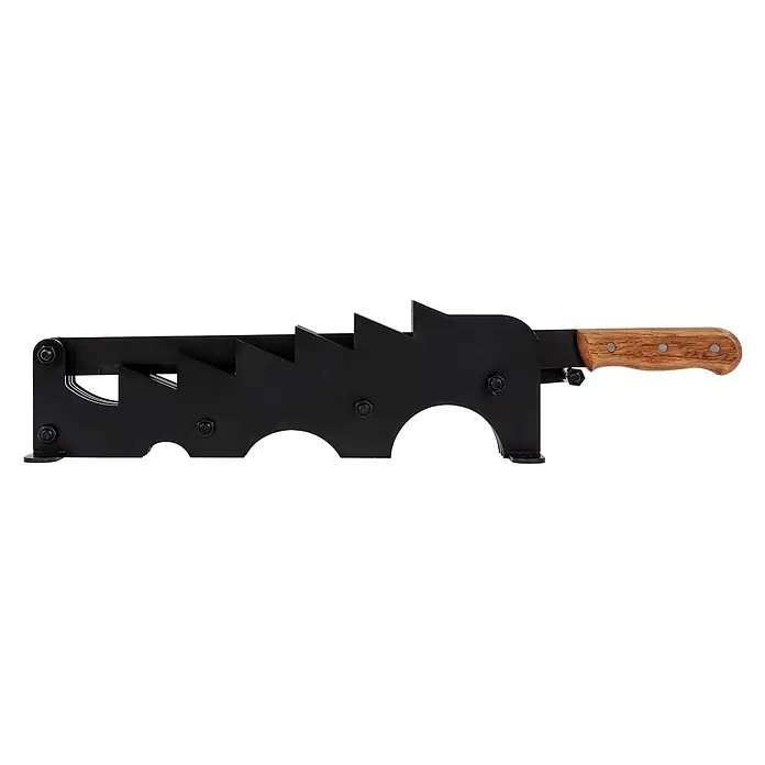 ECD Germany Holzspalter Brennholzspalter schwarz, Anzündspalter zur Wandmontage Spanmesser -  - Brotschneider aus schwarzem Metall mit Schneidemesser, verstellbaren Zickzack-Führungen und Holzgriff.