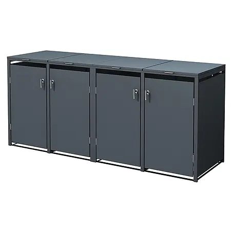 ML-Design  Mülltonnenbox Mülltonnencontainer mit Klappdeckel/Tür für 4 Tonne 120 oder 240 Liter