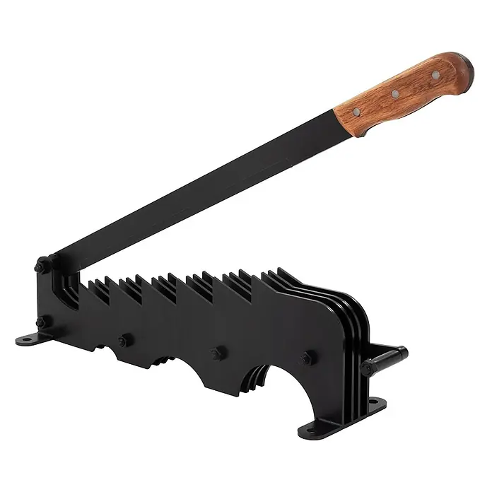 ECD Germany Holzspalter Brennholzspalter schwarz, Anzündspalter zur Wandmontage Spanmesser -  - Schwarzmetall-Anzündholzspalter mit Hebelklinge und Holzgriff zum sicheren Spalten von Anzündholz.