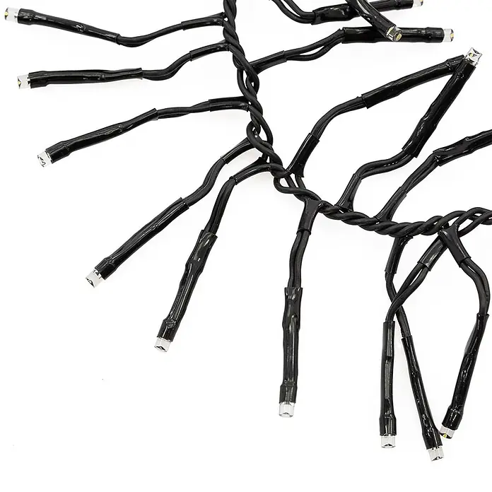 ECD Germany LED-Lichterkette 700 LEDs 14m für Innen & Außen IP44 Kaltweiß - Außen, Lichtfarbe: Warmweiß, Anzahl Leuchtmittel: 700 Stk., Netzbetrieben - Schwarze LED-Lichterkette mit kleinen klaren Birnen.