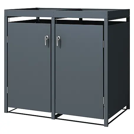 ML-Design  Mülltonnenbox Mülltonnencontainer mit Pflanzdach für 2 Tonnen 120 oder 240 Liter