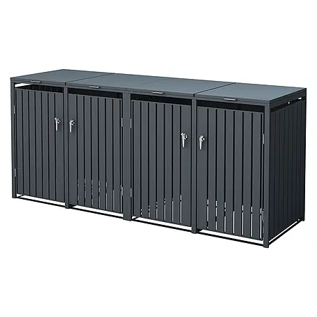 ML-Design  Mülltonnenbox Mülltonnencontainer mit Klappdeckel/Tür für 4 Tonne 120 oder 240 Liter