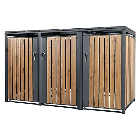 ML-Design  Mülltonnenbox Mülltonnencontainer mit Klappdeckel/Tür für 3 Tonne 120 oder 240 Liter