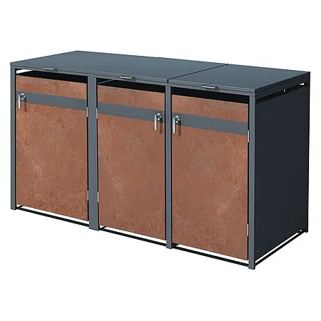 ML-Design  Mülltonnenbox Mülltonnencontainer mit Klappdeckel/Tür für 3 Tonne 120 oder 240 Liter