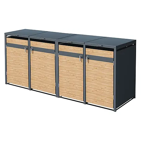 ML-Design  Mülltonnenbox Mülltonnencontainer mit Klappdeckel/Tür für 4 Tonne 120 oder 240 Liter